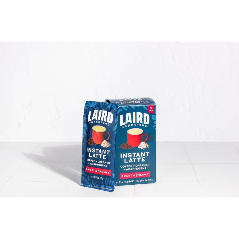 slide 6 of 7, Laird Superfood Sweet and Creamy Medium Roast Instant Latte - 5ct, 5 ct