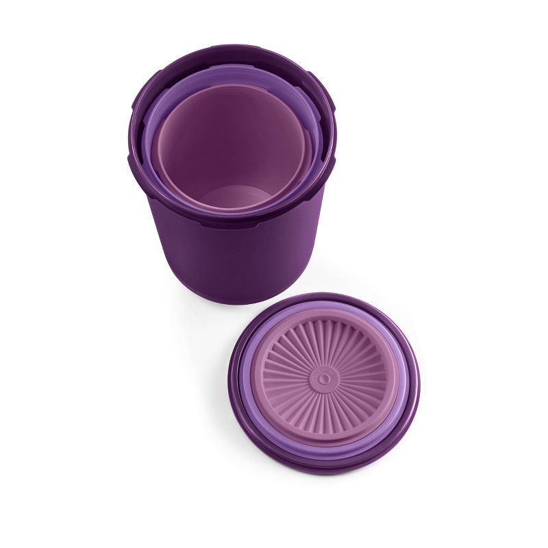 slide 4 of 8, Tupperware Heritage 3pk Plastic Canister Set Purple, 3 ct