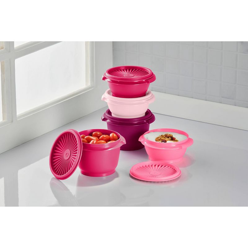 slide 2 of 7, Tupperware Heritage 5pk Plastic Food Storage Container Set Pink, 5 ct