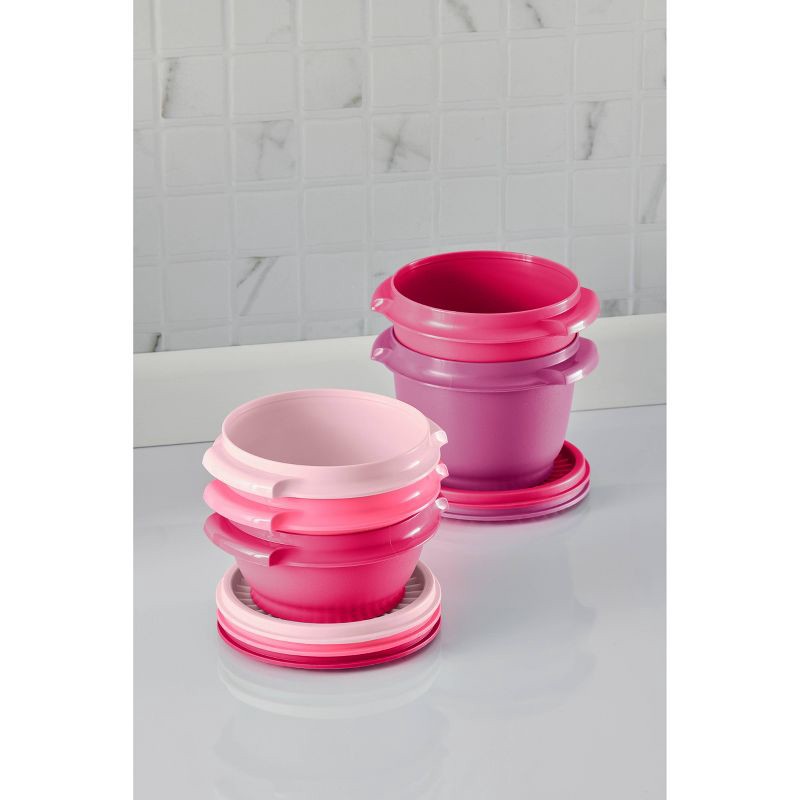 slide 4 of 7, Tupperware Heritage 5pk Plastic Food Storage Container Set Pink, 5 ct