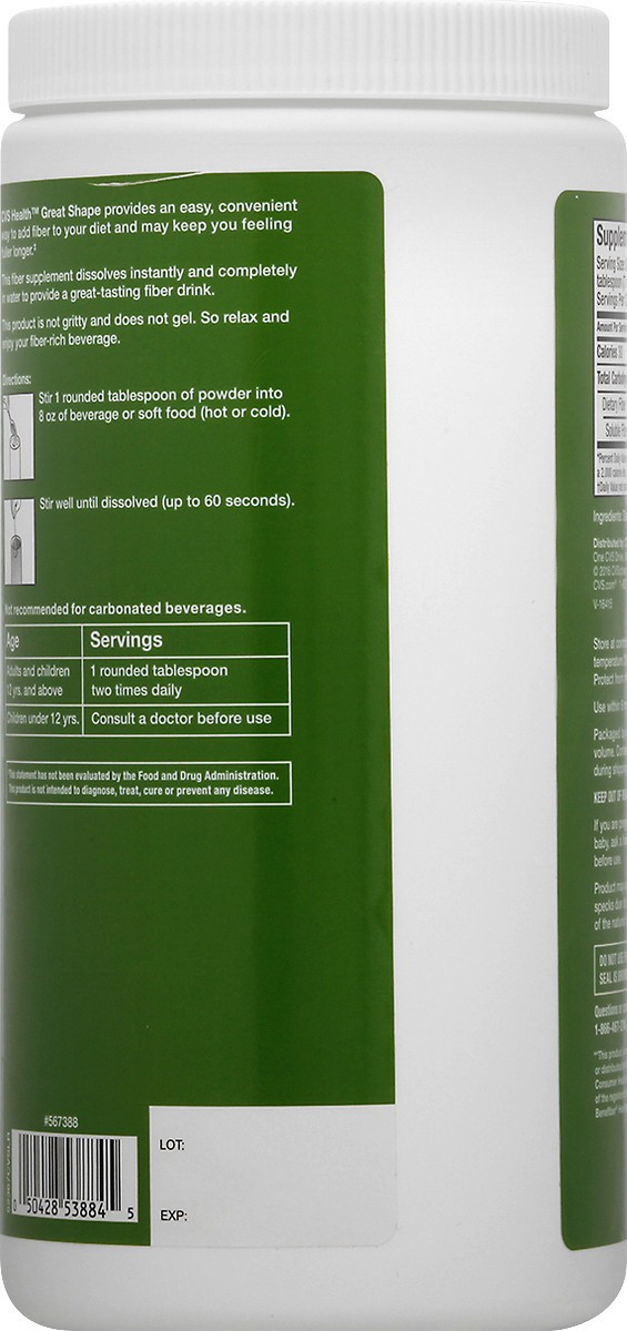 slide 9 of 11, CVS Health Great Shape Fiber Powder, 17.6 Oz, 17.6 oz