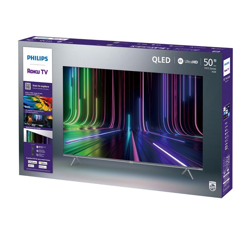 slide 7 of 8, Philips 50" 4K QLED Roku Smart TV - 50PUL7973/F7 - Special Purchase, 1 ct