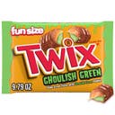 Twix Halloween Candy Ghoulish Green Caramel Cookie Chocolate Bars Fun Size - 9.79oz
