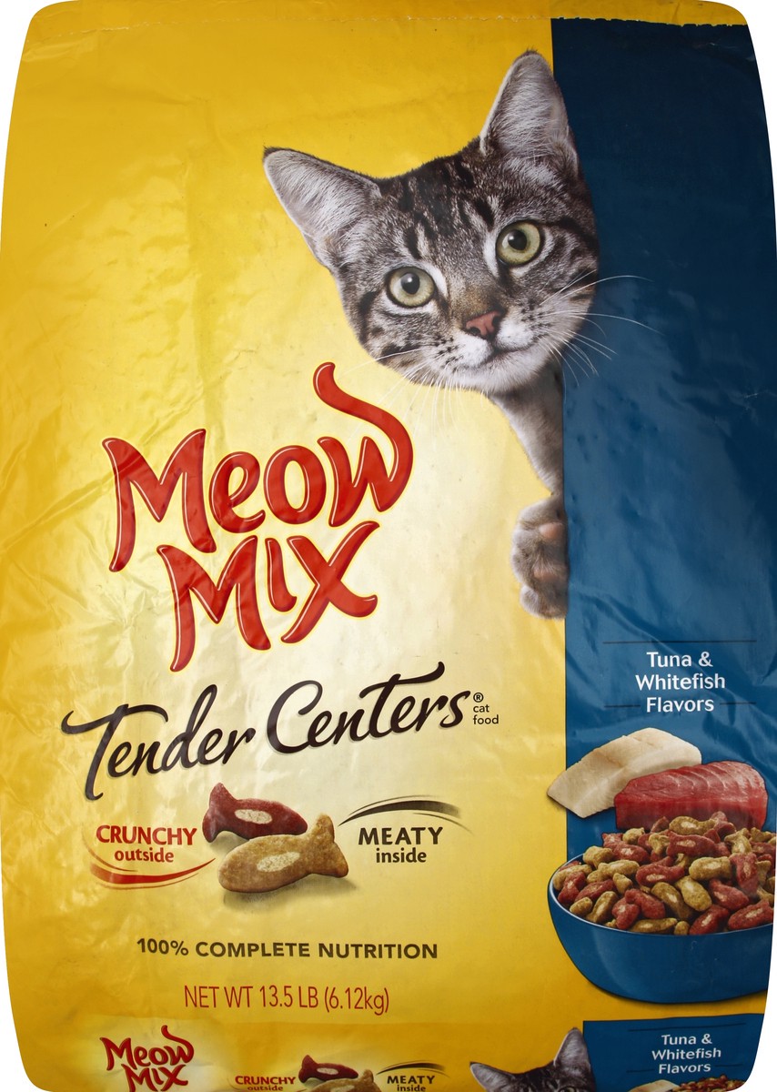 slide 5 of 6, Meow Mix Dry Cat Food Tender Centers Tuna & Whitefish, 13.5 lb