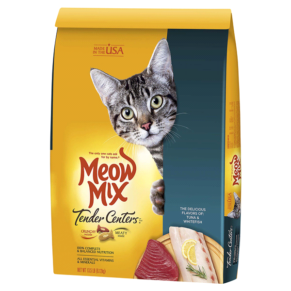 slide 1 of 1, Meow Mix Dry Cat Food Tender Centers Tuna & Whitefish, 13.5 lb