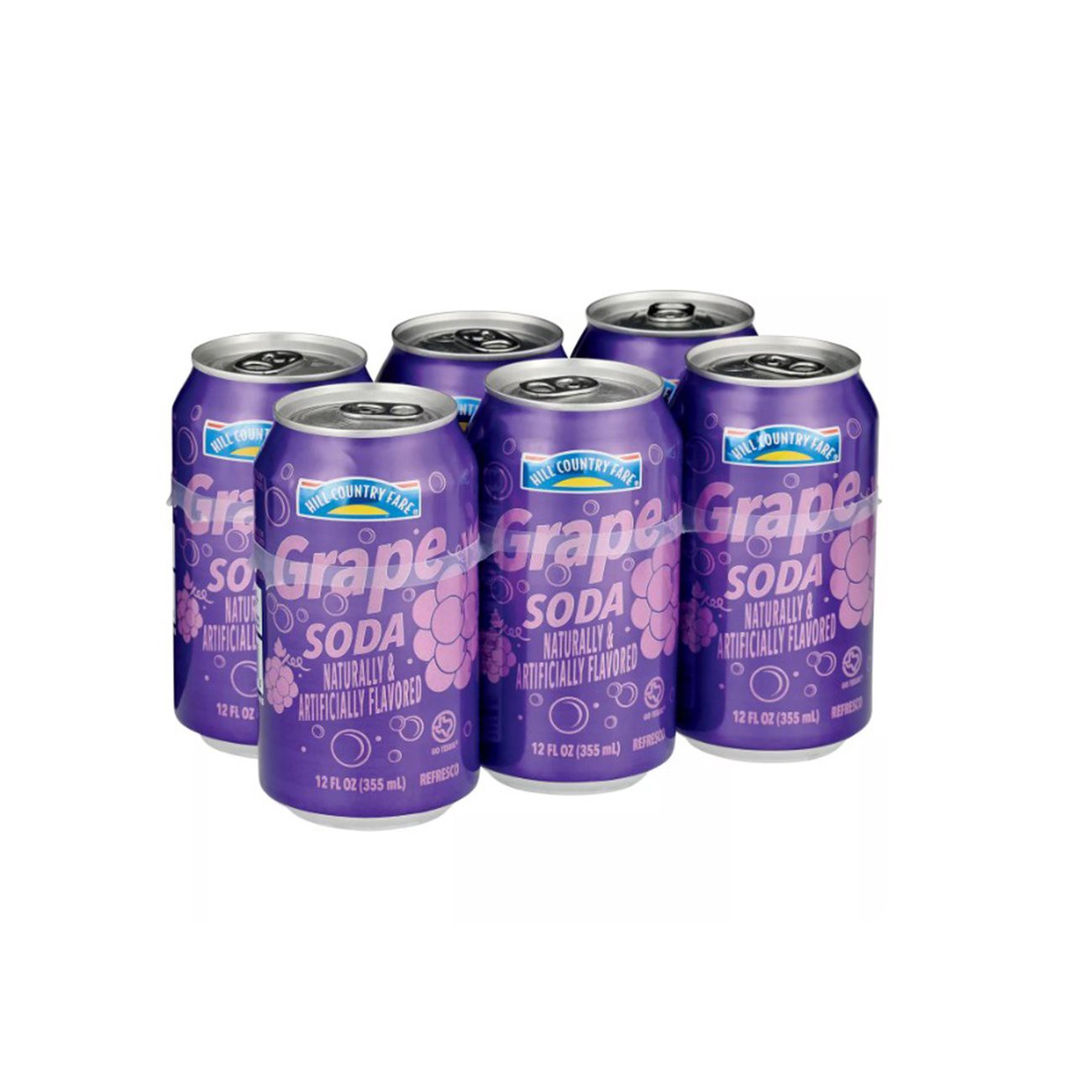 slide 1 of 1, Hill Country Fare Grape Soda- 12 ct, 12 ct
