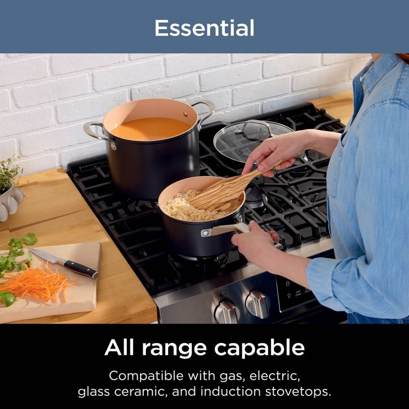 slide 12 of 12, Ninja 12pc Extended Life Essential Ceramic Cookware Set: Hard Anodized Aluminum, Dishwasher-Safe, Induction Compatible, 12 ct