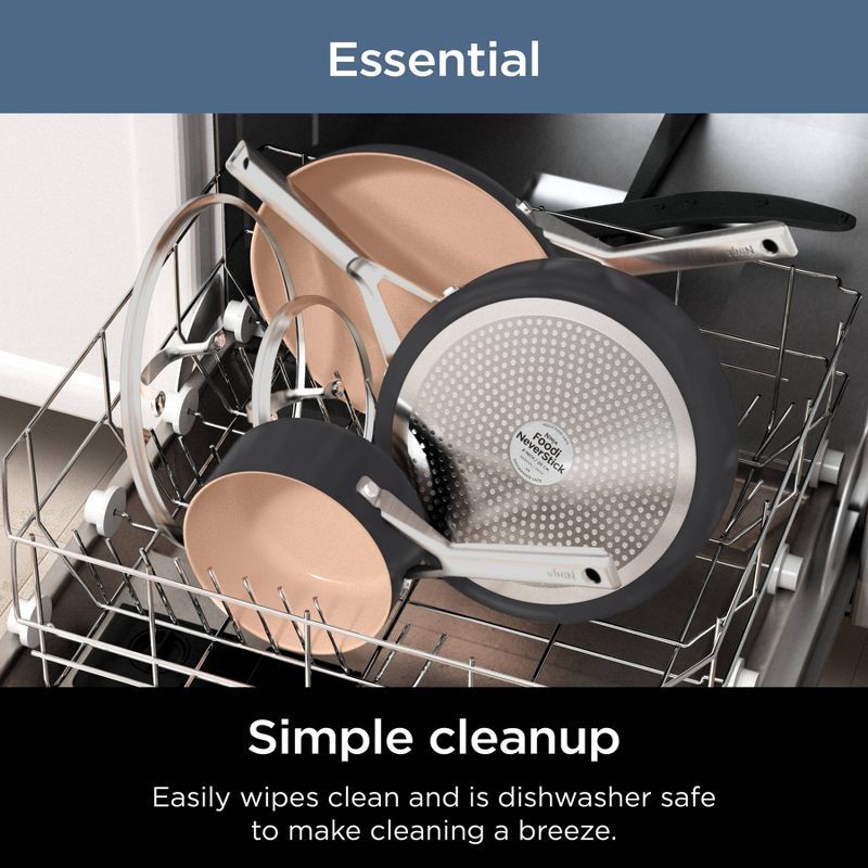 slide 3 of 12, Ninja 12pc Extended Life Essential Ceramic Cookware Set: Hard Anodized Aluminum, Dishwasher-Safe, Induction Compatible, 12 ct
