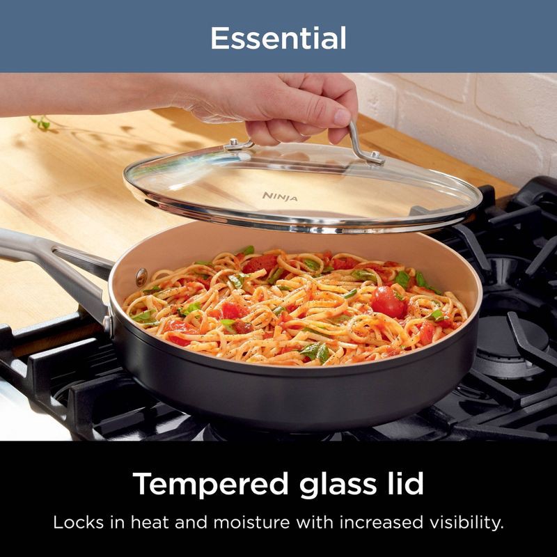 slide 11 of 12, Ninja 12pc Extended Life Essential Ceramic Cookware Set: Hard Anodized Aluminum, Dishwasher-Safe, Induction Compatible, 12 ct