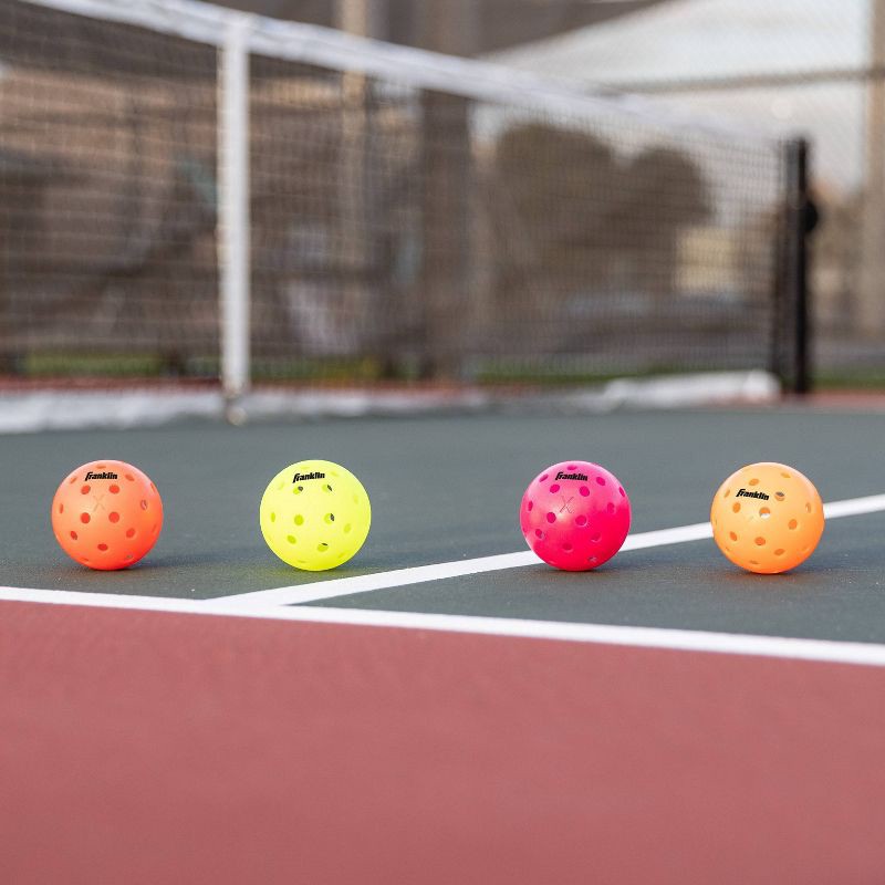 slide 3 of 5, Franklin Sports X-40 Pickleballs 3pk - Ember: Polyethylene Shell, Ages 8+, 3 ct