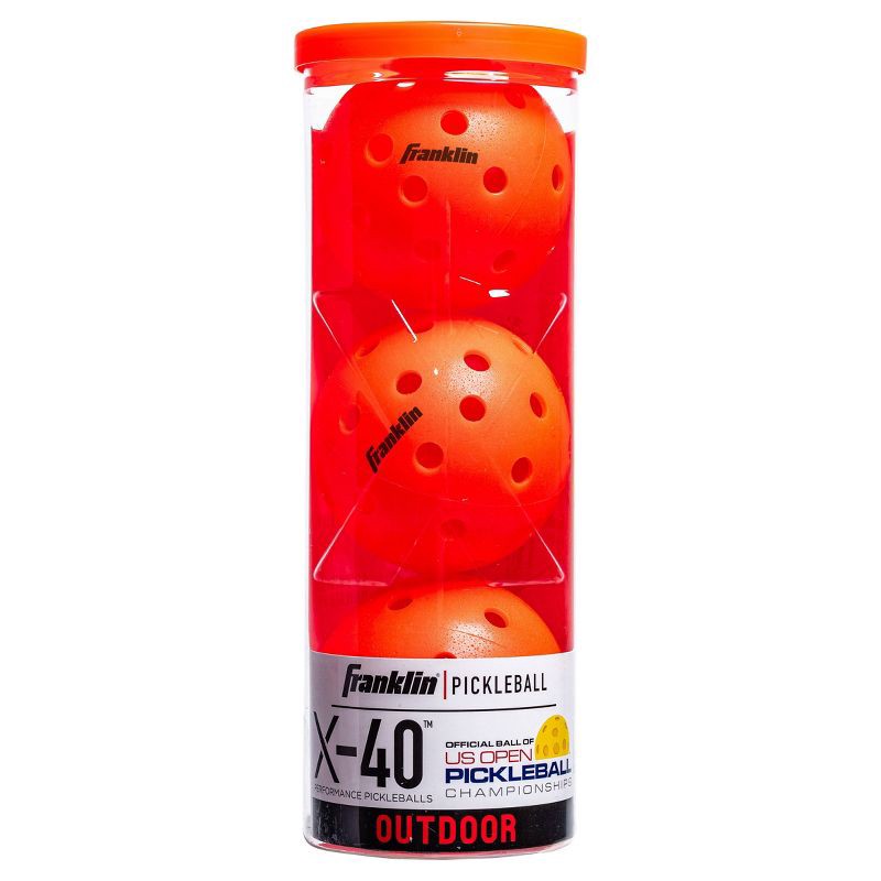 slide 5 of 5, Franklin Sports X-40 Pickleballs 3pk - Ember: Polyethylene Shell, Ages 8+, 3 ct