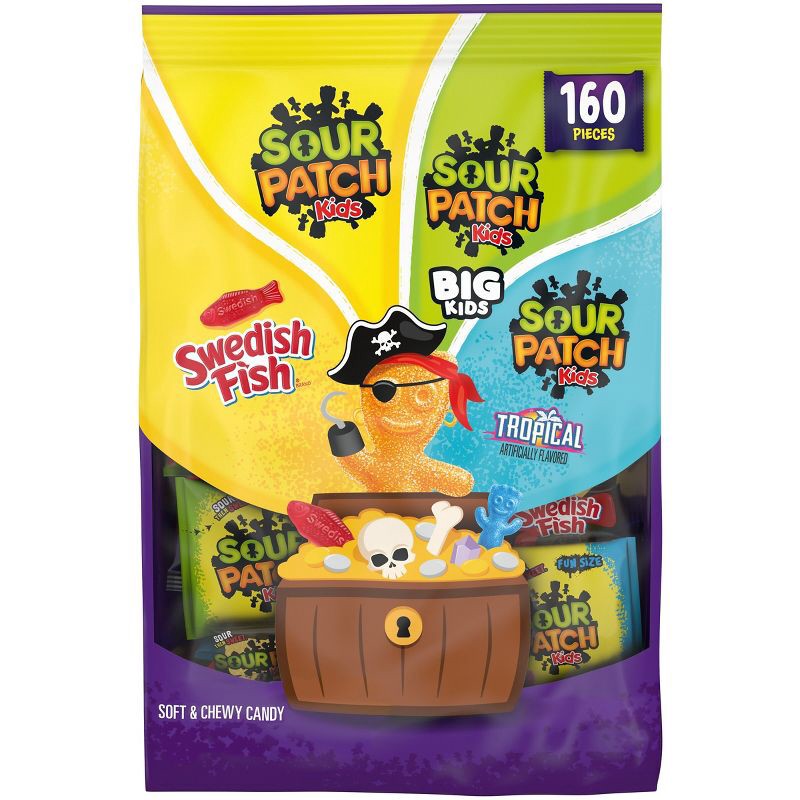 slide 1 of 13, SOUR PATCH KIDS, Swedish Fish Halloween Candy - 49.12oz, 49.12 oz