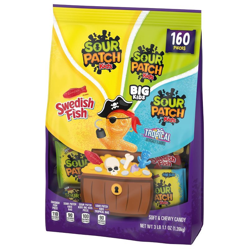 slide 8 of 13, SOUR PATCH KIDS, Swedish Fish Halloween Candy - 49.12oz, 49.12 oz