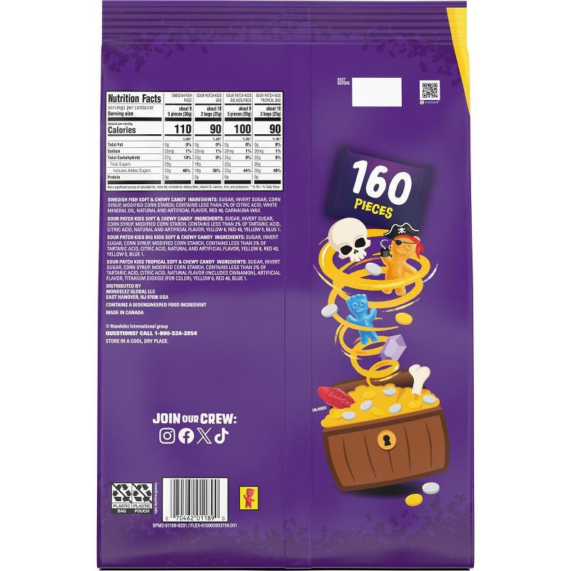 slide 9 of 13, SOUR PATCH KIDS, Swedish Fish Halloween Candy - 49.12oz, 49.12 oz