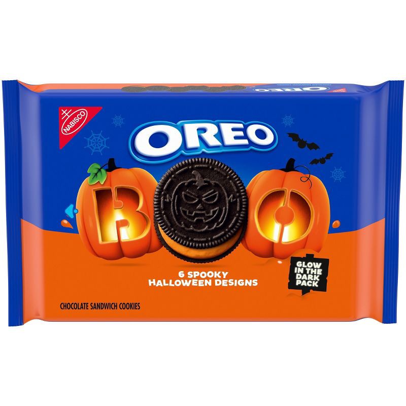 slide 1 of 20, Oreo Halloween Boo! Orange Crème Cookies Family Size - 18.71oz, 18.71 oz