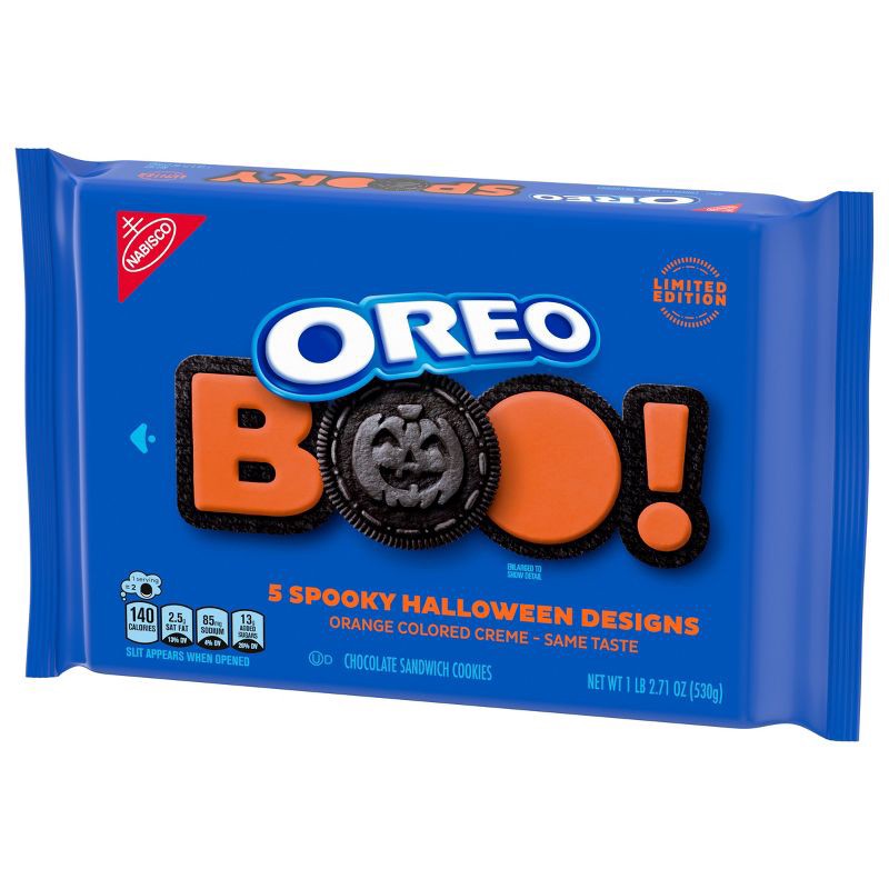 slide 17 of 20, Oreo Halloween Boo! Orange Crème Cookies Family Size - 18.71oz, 18.71 oz