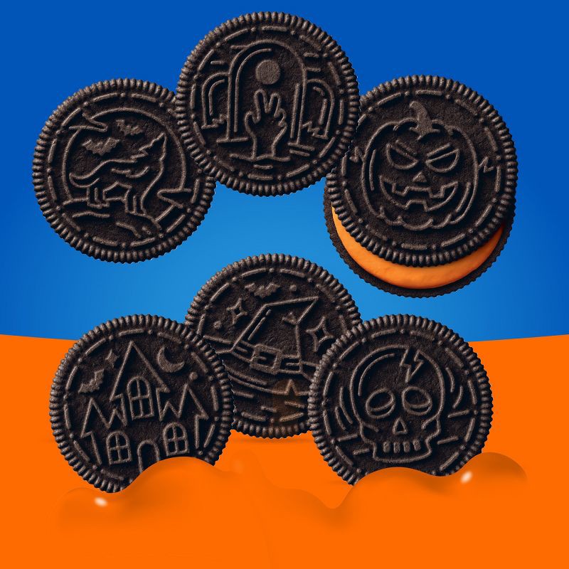 slide 4 of 20, Oreo Halloween Boo! Orange Crème Cookies Family Size - 18.71oz, 18.71 oz