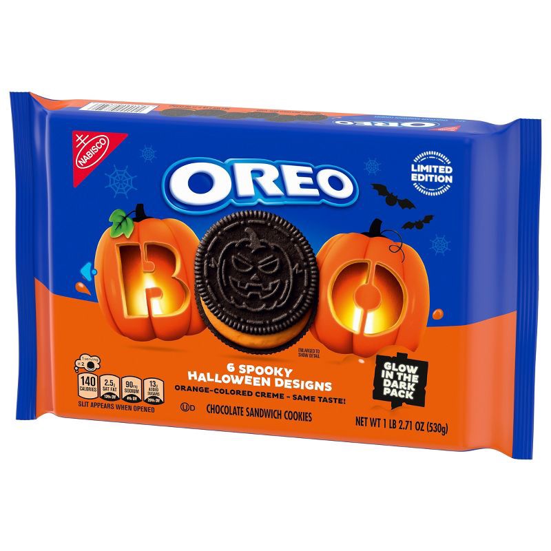 slide 9 of 20, Oreo Halloween Boo! Orange Crème Cookies Family Size - 18.71oz, 18.71 oz