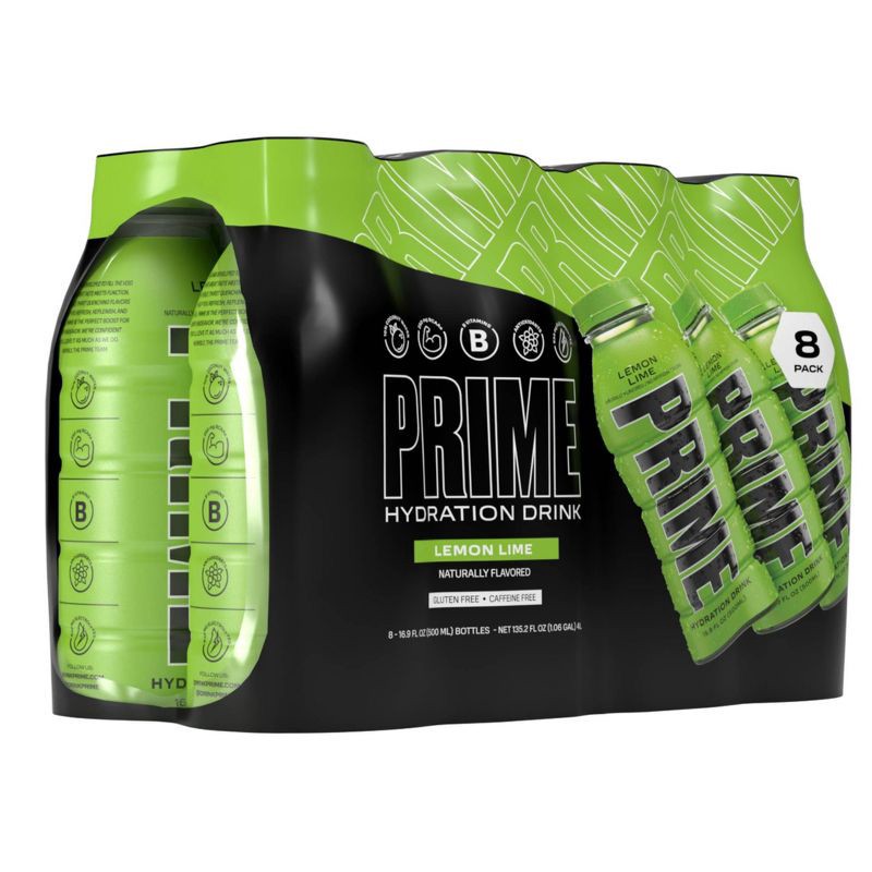 slide 4 of 5, Prime Hydration Lemon Lime Sports Drink - 8pk/16.9 fl oz Bottles, 8 ct, 16.9 fl oz