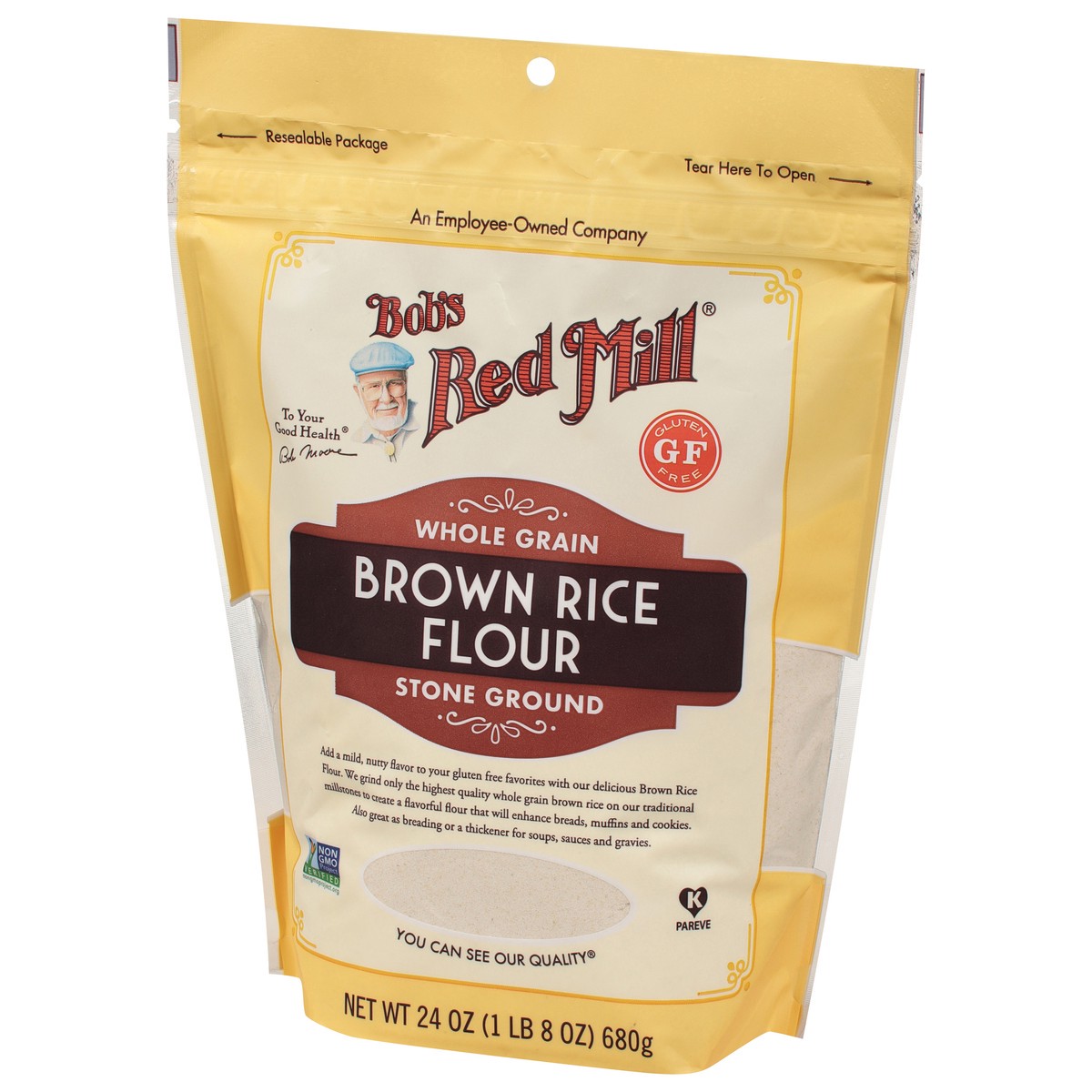 slide 4 of 9, Bob's Red Mill Whole Ground Brown Rice Flour, 24 oz