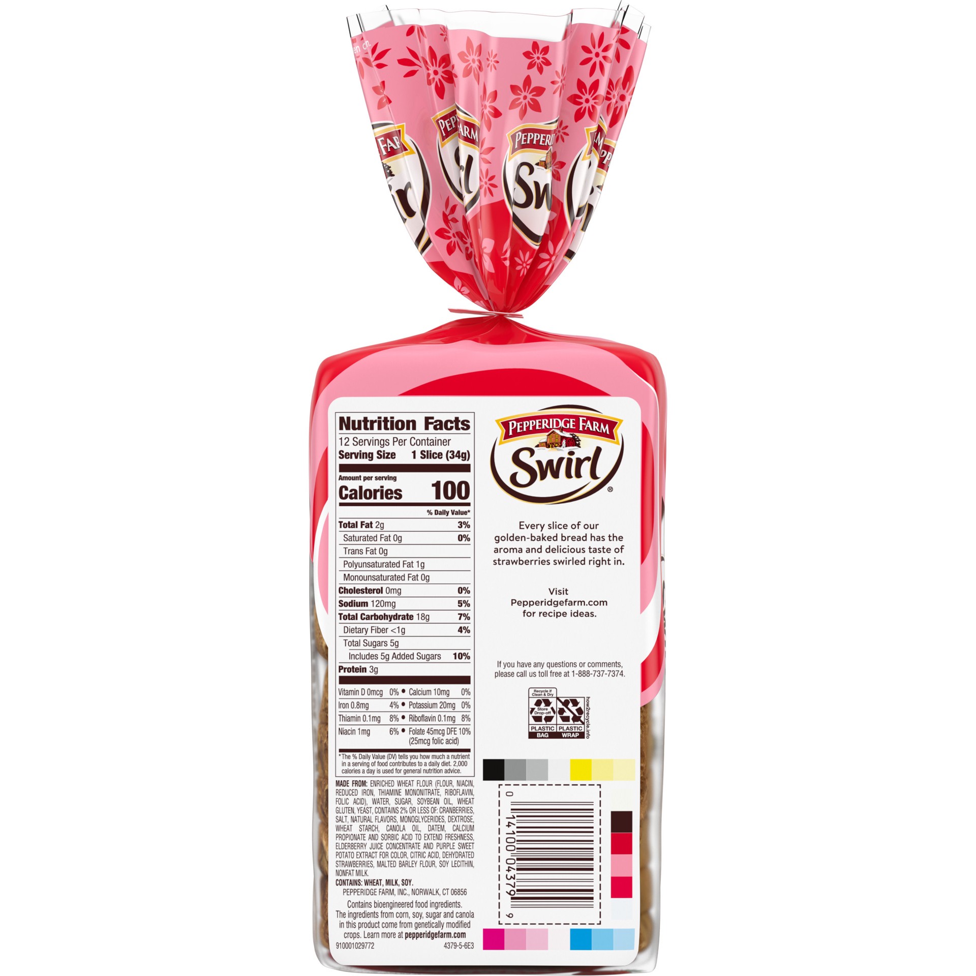 slide 2 of 8, Pepperidge Farm Strawberry Flavored Swirl Bread, 14.000 oz