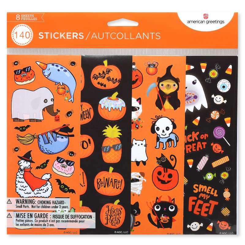 slide 5 of 5, Carlton Cards 140ct Halloween 'Halloween Icons' Stickers, 140 ct