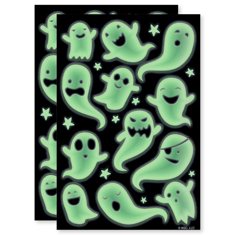 slide 2 of 4, American Greetings 42ct Halloween Glow in the Dark Stickers Ghost, 42 ct