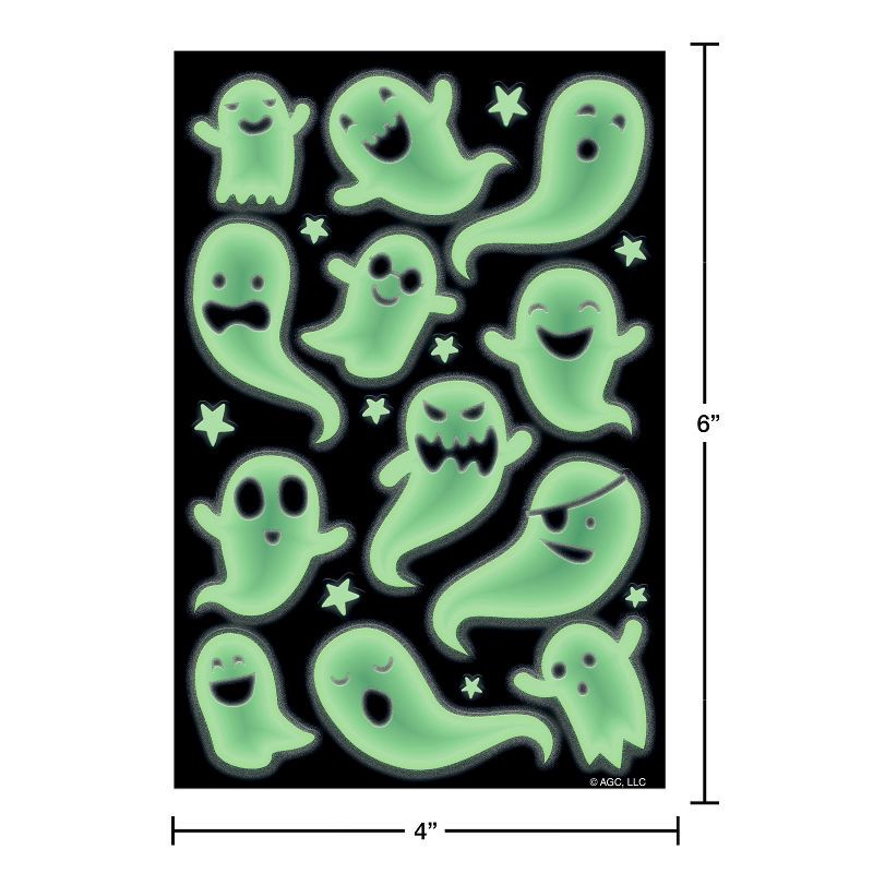 slide 3 of 4, American Greetings 42ct Halloween Glow in the Dark Stickers Ghost, 42 ct