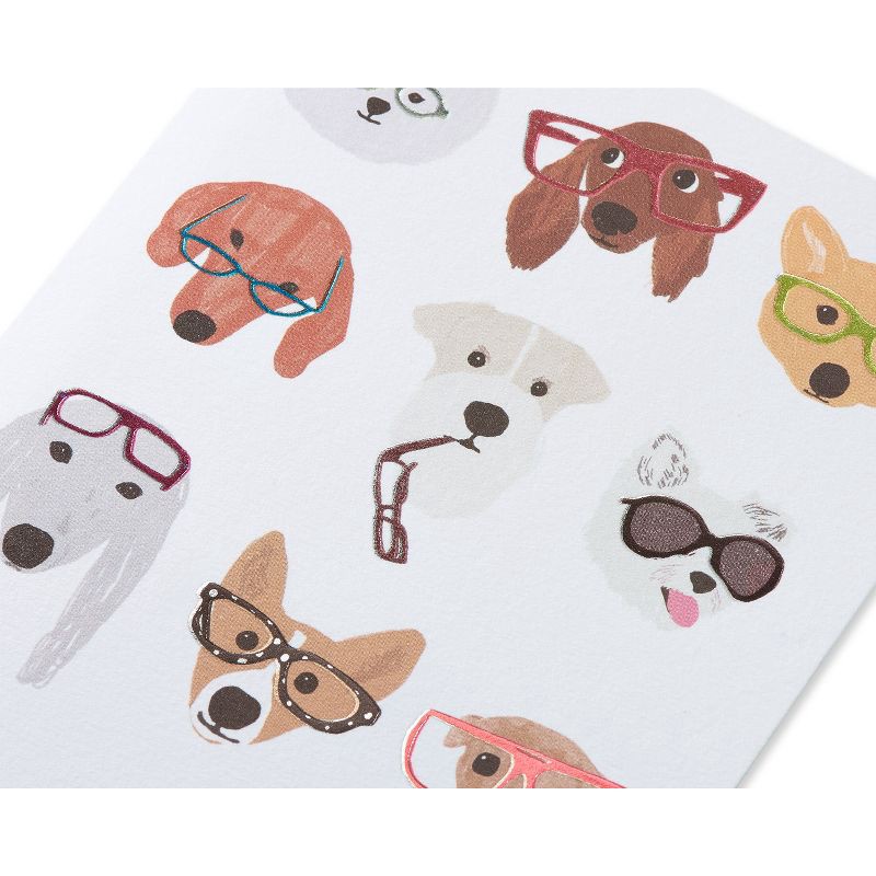 slide 5 of 5, Thinking of You Cards Dog With Glasses - PAPYRUS: Multicolored Animal Pattern Greeting Card, Vertical Fold, 7" x 5", 1 ct