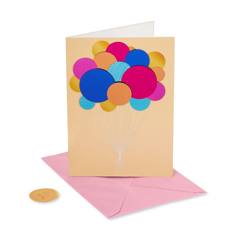 slide 4 of 5, PAPYRUS Birthday Card Fabulous Year Ahead Balloons Includes Envelope, 1 ct
