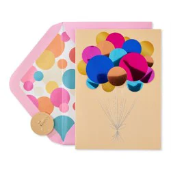 PAPYRUS Birthday Card Fabulous Year Ahead Balloons Includes Envelope