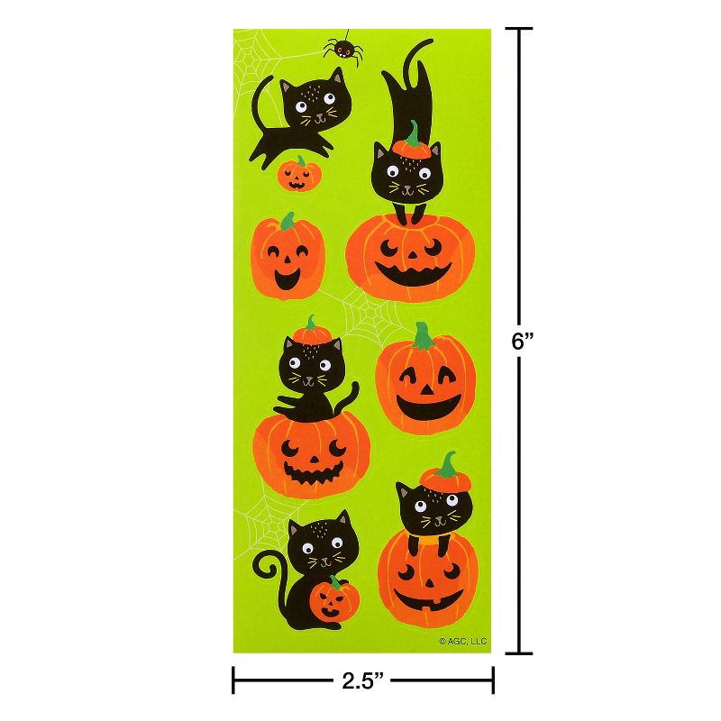 slide 4 of 5, Carlton Cards 114ct Halloween 'Pumpkins, Cats, Ghosts, and Bats' Stickers, 114 ct