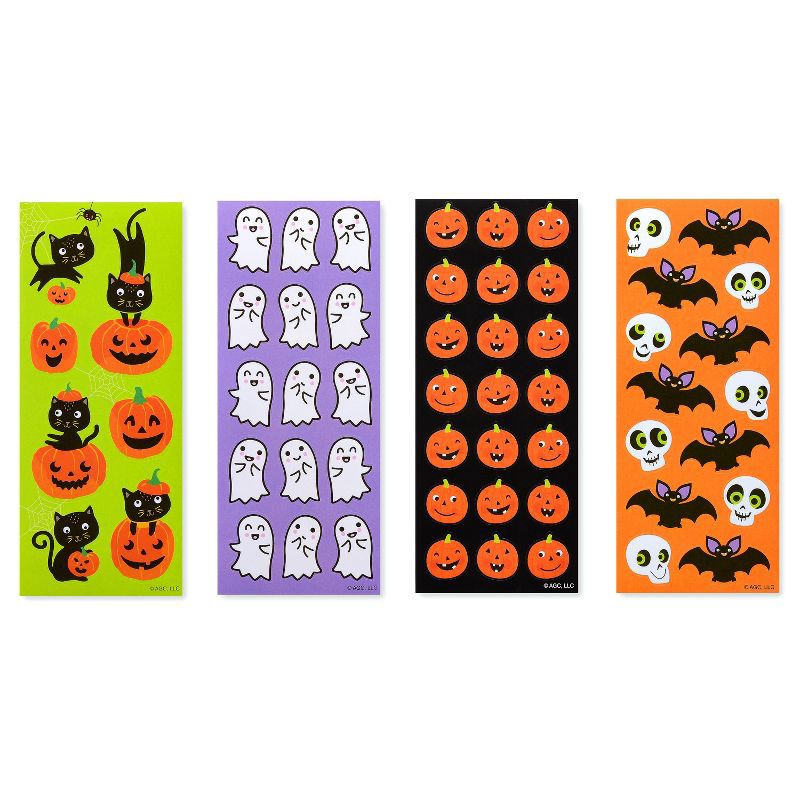 slide 1 of 5, Carlton Cards 114ct Halloween 'Pumpkins, Cats, Ghosts, and Bats' Stickers, 114 ct