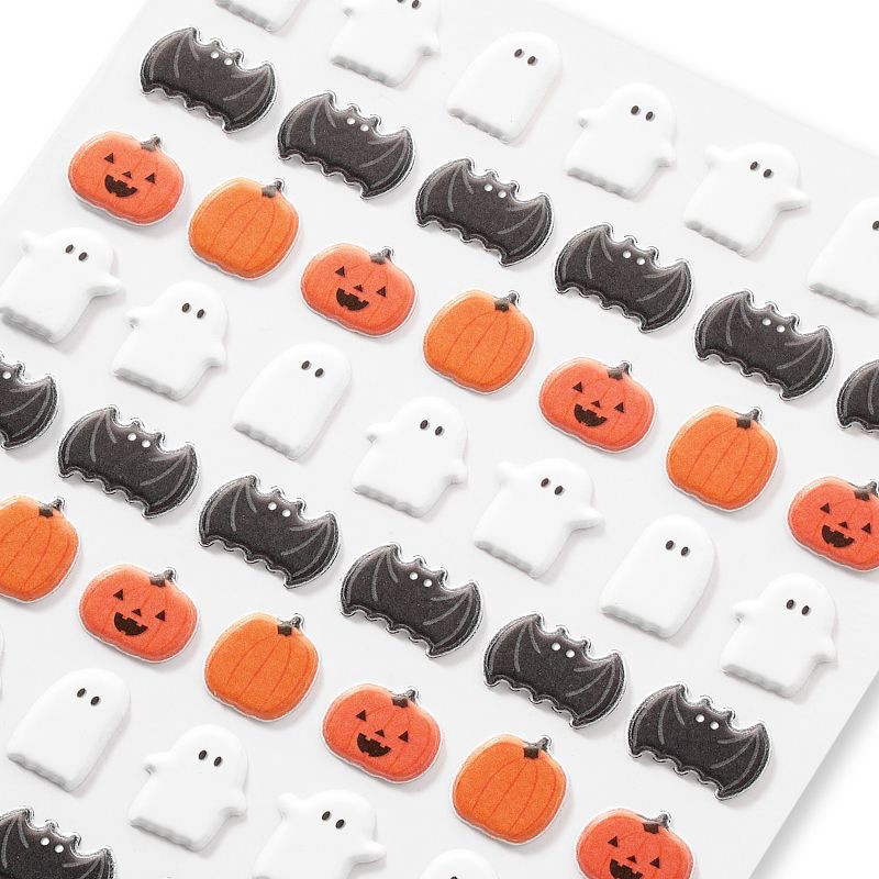 slide 4 of 4, American Greetings 67ct Halloween 3D Puffy Stickers Pumpkins Ghosts and Bats, 67 ct