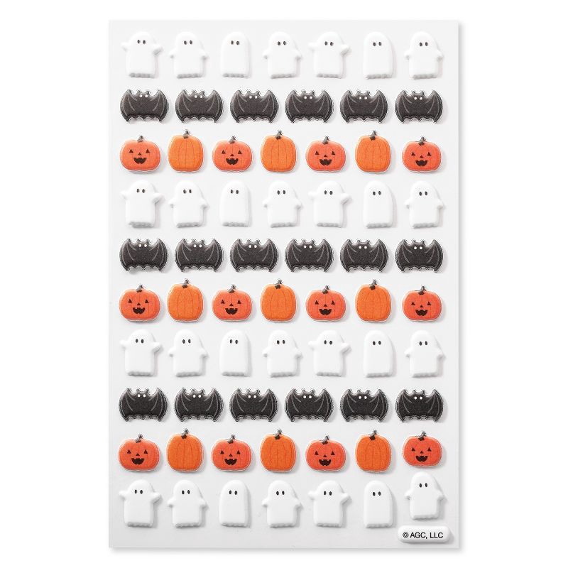slide 1 of 4, American Greetings 67ct Halloween 3D Puffy Stickers Pumpkins Ghosts and Bats, 67 ct