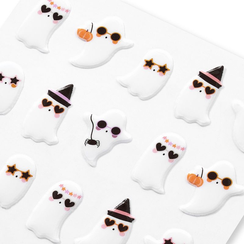 slide 2 of 4, American Greetings 50ct Halloween 3D Puffy Stickers Ghosts, 50 ct