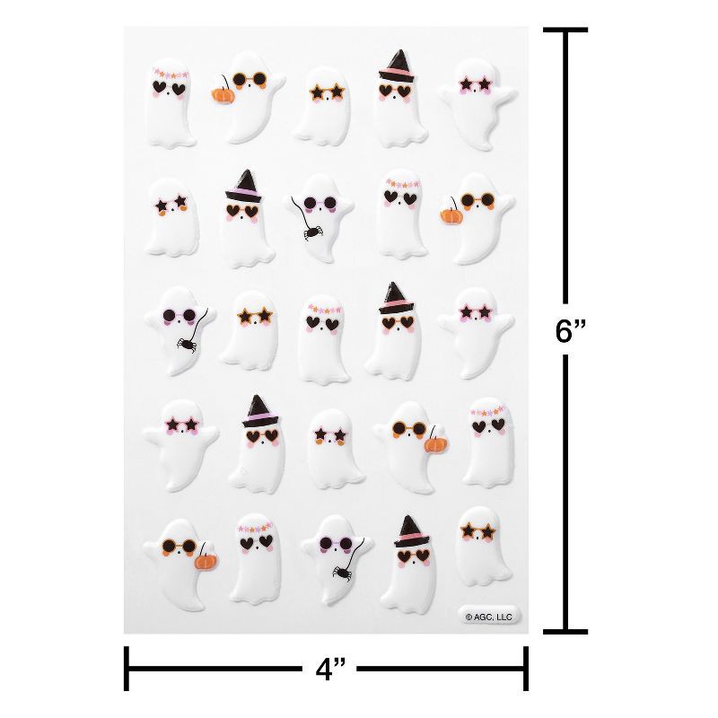 slide 3 of 4, American Greetings 50ct Halloween 3D Puffy Stickers Ghosts, 50 ct