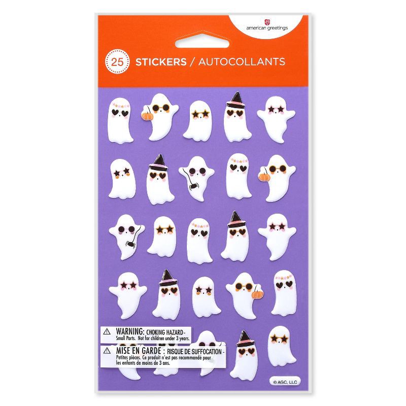 slide 4 of 4, American Greetings 50ct Halloween 3D Puffy Stickers Ghosts, 50 ct