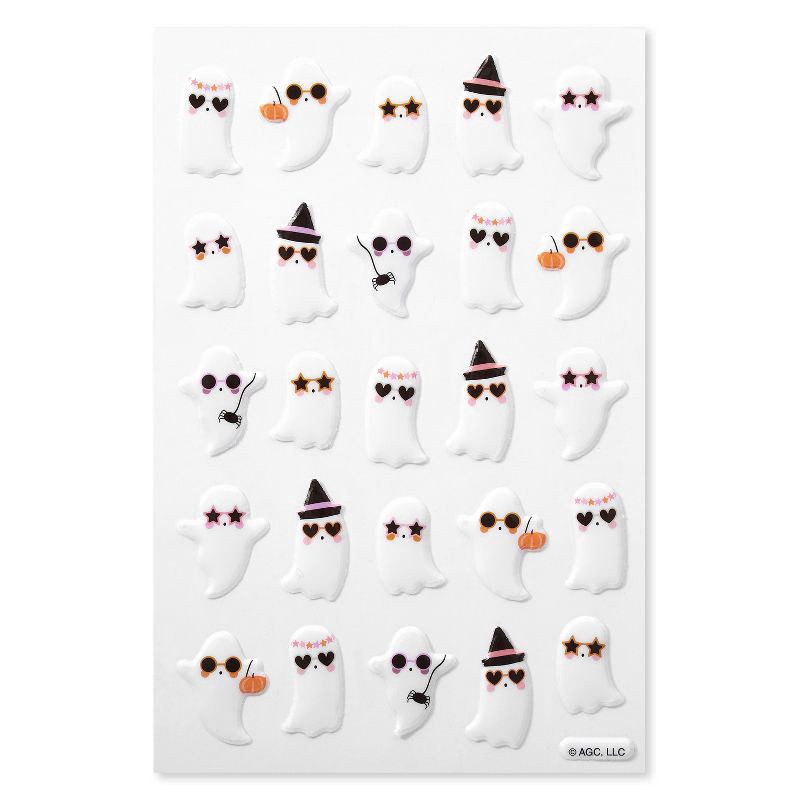 slide 1 of 4, American Greetings 50ct Halloween 3D Puffy Stickers Ghosts, 50 ct