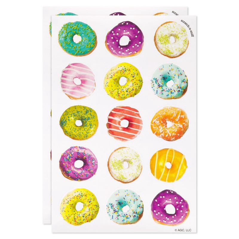 slide 2 of 5, American Greetings 30ct 2 Sheets Scratch and Sniff Donut Scented Stickers For Kids' Donuts, 30 ct, 2 sheets