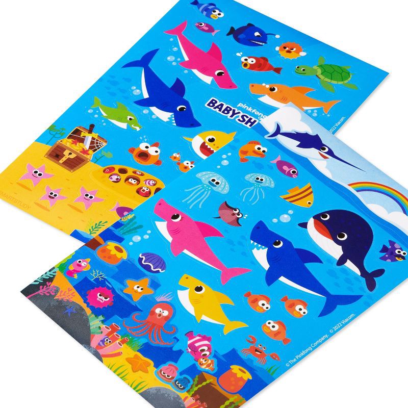 slide 4 of 5, American Greetings Baby Shark 165ct 6 Sheets Stickers For Kids' Shark Designs, 165 ct, 6 sheets