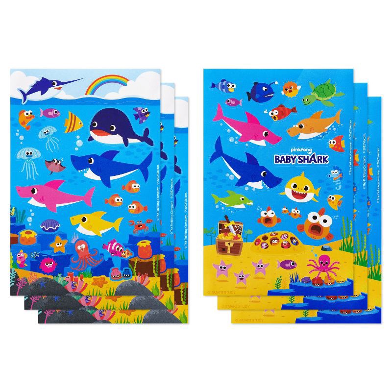 slide 5 of 5, American Greetings Baby Shark 165ct 6 Sheets Stickers For Kids' Shark Designs, 165 ct, 6 sheets