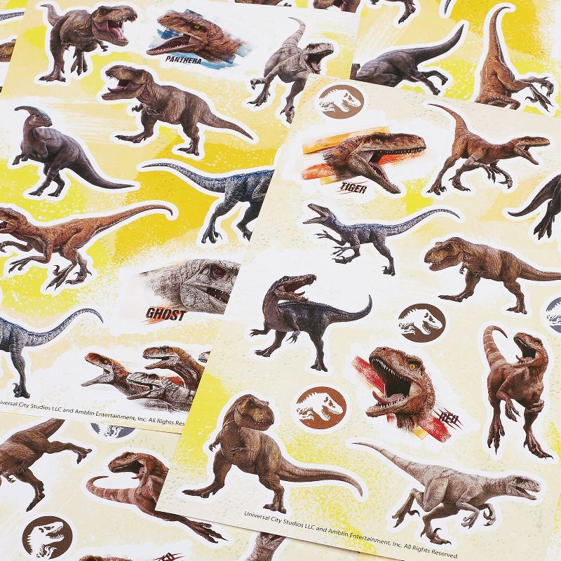 slide 3 of 5, American Greetings Jurassic Park 72ct 6 Sheets Stickers For Kids' Dino Designs, 72 ct, 6 sheets