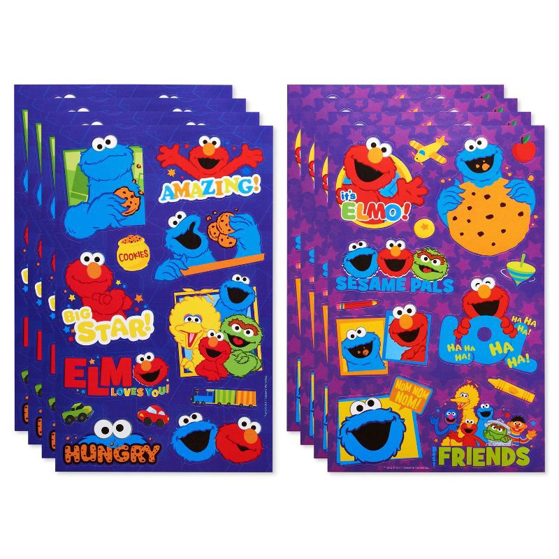 slide 2 of 5, American Greetings Sesame Street 100ct 8 Sheets Sticker Book For Kids' Elmo and Cookie Monster, 100 ct, 8 sheets