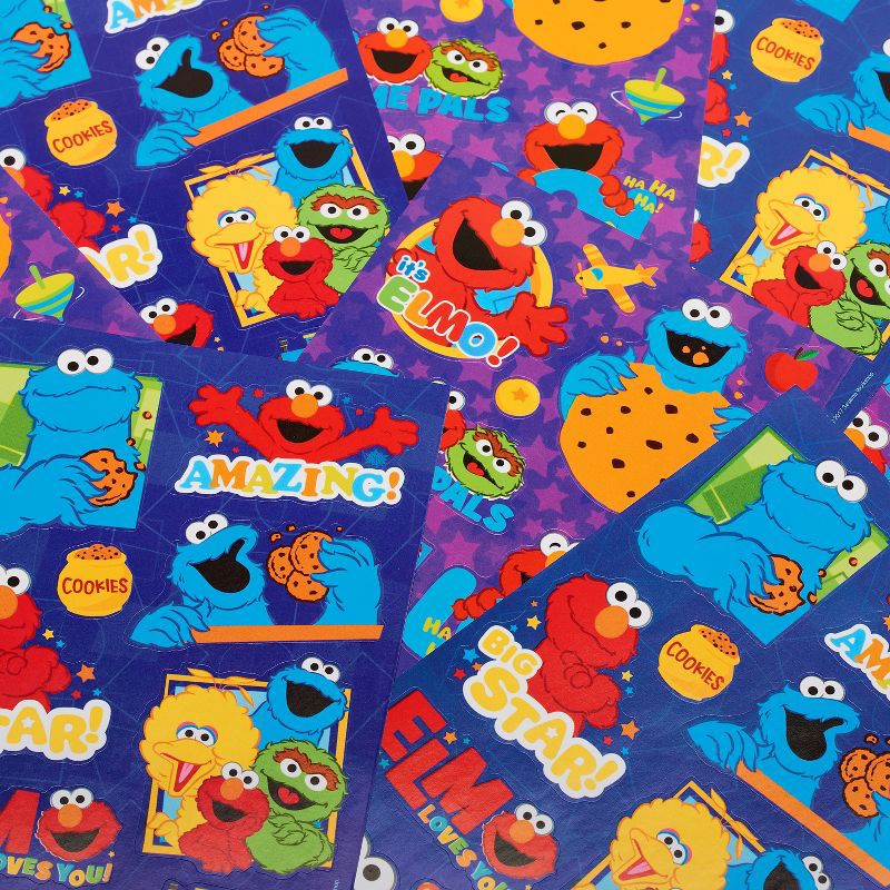 slide 3 of 5, American Greetings Sesame Street 100ct 8 Sheets Sticker Book For Kids' Elmo and Cookie Monster, 100 ct, 8 sheets