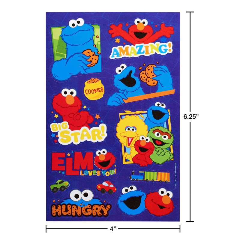 slide 5 of 5, American Greetings Sesame Street 100ct 8 Sheets Sticker Book For Kids' Elmo and Cookie Monster, 100 ct, 8 sheets