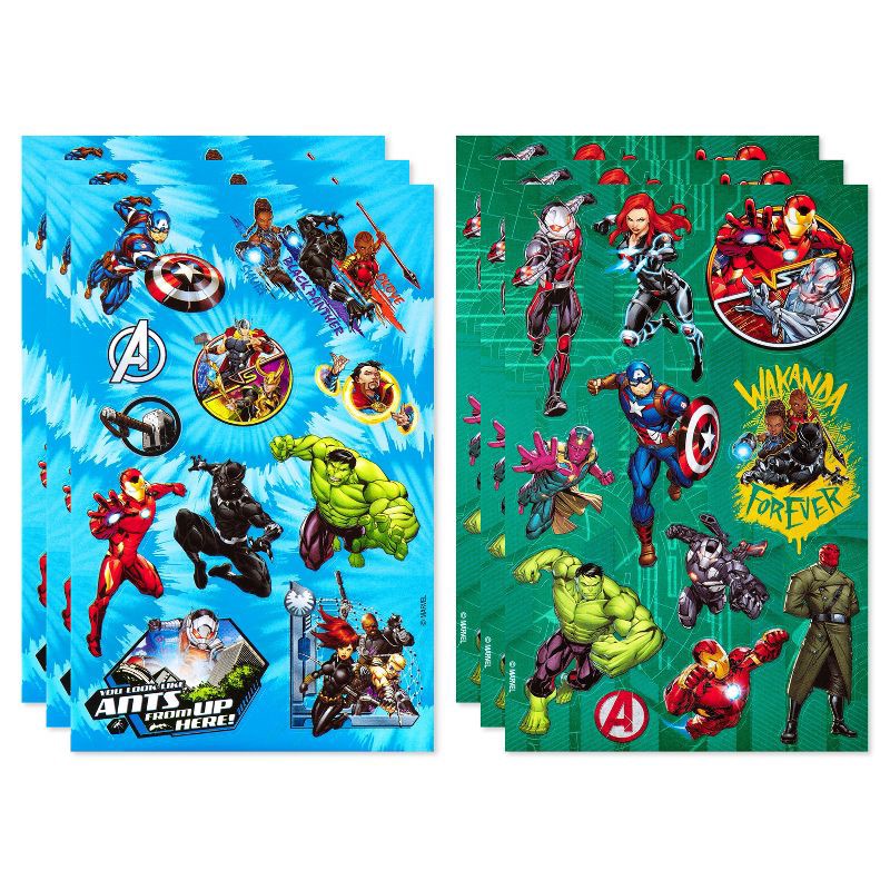 slide 2 of 5, American Greetings Avengers 88ct 8 Sheets Marvel Avengers Stickers For Kids' Superhero's, 88 ct, 8 sheets
