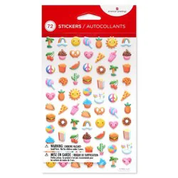 American Greetings 72ct 1 Sheet 3D Puff Stickers For Kids' Cute Food