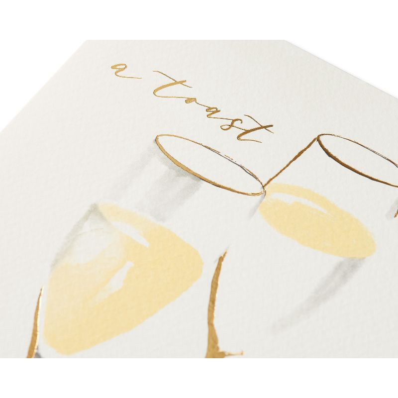slide 5 of 5, PAPYRUS Wedding Card Love You Share Champagne Glasses Includes Envelope, 1 ct