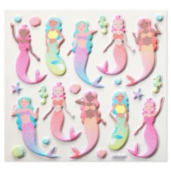 American Greetings 23ct 1 Sheet 3D Puffy Stickers For Kids' Mermaids